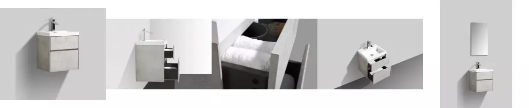 Тумба с раковиной «Belbagno» Pietra mini 50AS (BB-500-PM-LVB) подвесная Stucco Cemento