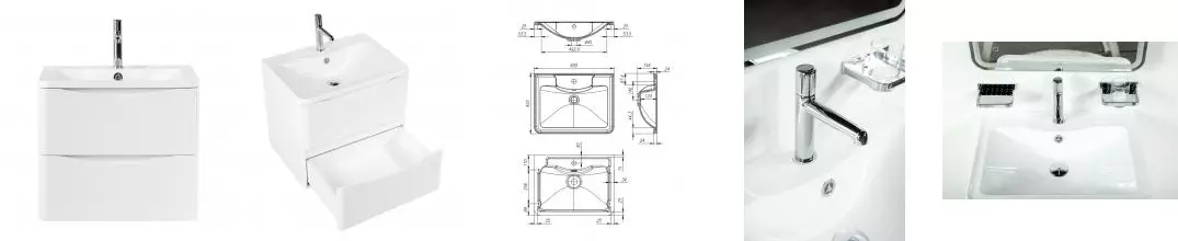 Тумба с раковиной «Belbagno» Acqua 70 (BB700/455-LV-MR-ALR) подвесная Bianco Lucido