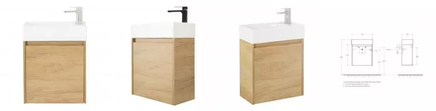 Тумба с раковиной «Belbagno» Kraft mini 50 (7045-KL) подвесная Rovere Nebrasca Nature правая