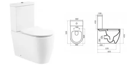 Унитаз компакт безободковый «Belbagno» Marino BB105CPR/BB105T белый (BB865SC) с сиденьем дюропласт с микролифтом Унитаз компакт безободковый «Belbagno» Marino BB105CPR/BB105T белый (BB865SC) с сиденьем дюропласт с микролифтом