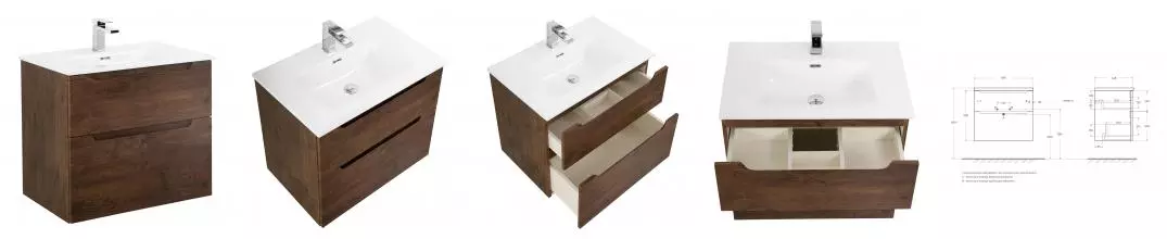 Тумба с раковиной «Belbagno» Etna-H60 70 (BB700ETL) подвесная Rovere Moro Тумба с раковиной «Belbagno» Etna-H60 70 (BB700ETL) подвесная Rovere Moro
