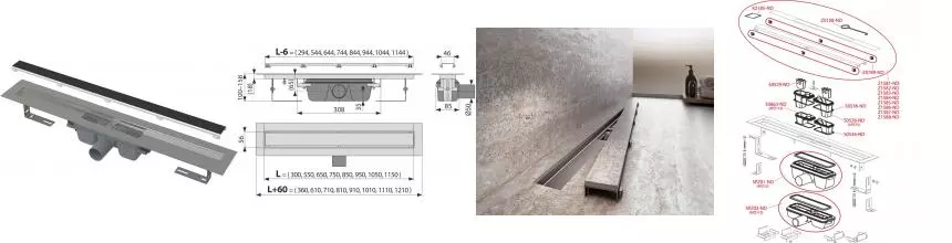 Душевой лоток «AlcaPlast» APZ15S-950 Marble APZ15S-950 боковой выпуск Душевой лоток «AlcaPlast» APZ15S-950 Marble APZ15S-950 боковой выпуск