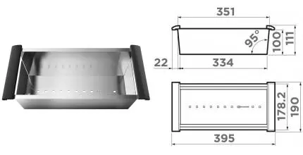 Коландер «Omoikiri» СО-05-IN на кухонную мойку нержавеющая сталь