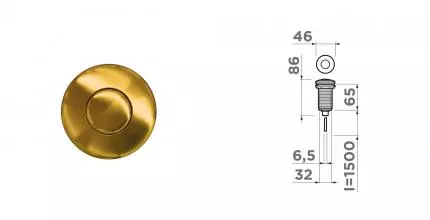 Пневматическая кнопка измельчителя «Omoikiri» SW-01-G золото