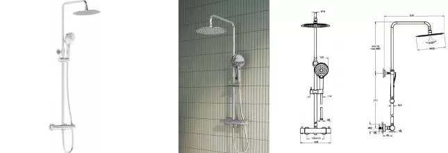 Душевая система «Vitra» Aquaheat Bliss RH3 A47201EXP с термостатом хром Душевая система «Vitra» Aquaheat Bliss RH3 A47201EXP с термостатом хром
