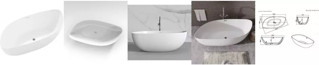 Ванна акриловая «Black & White» SB222 180/90 с сифоном белая Ванна акриловая «Black & White» SB222 180/90 с сифоном белая