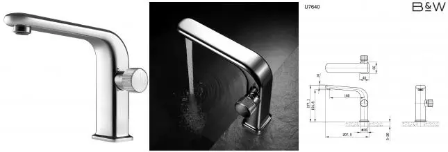 Смеситель для раковины «Black & White» Universe U7640 хром