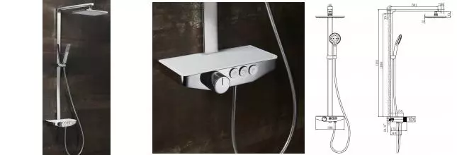 Душевая система «Black & White» Universe U7785 с термостатом хром Душевая система «Black & White» Universe U7785 с термостатом хром