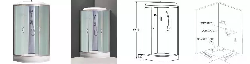 Душевая кабина «Loranto» CS-6611 F 100/100 низкий поддон матовая/хром