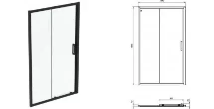 Душевая дверь «Ideal Standard» Connect 2 K9277V3 120/195,5 прозрачная/чёрная матовая универсальная Душевая дверь «Ideal Standard» Connect 2 K9277V3 120/195,5 прозрачная/чёрная матовая универсальная
