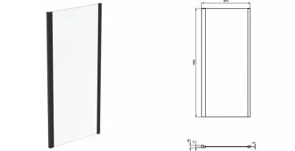 Боковая панель «Ideal Standard» Connect 2 K9374V3 90/195,5 прозрачная/чёрная матовая Боковая панель «Ideal Standard» Connect 2 K9374V3 90/195,5 прозрачная/чёрная матовая