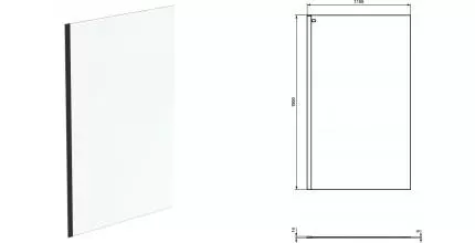Душевая перегородка «Ideal Standard» Connect 2 K9379V3 120/195 прозрачная/чёрная матовая Душевая перегородка «Ideal Standard» Connect 2 K9379V3 120/195 прозрачная/чёрная матовая
