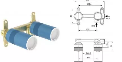Внутренняя часть смесителя «Ideal Standard» Built-in A1313NU Внутренняя часть смесителя «Ideal Standard» Built-in A1313NU