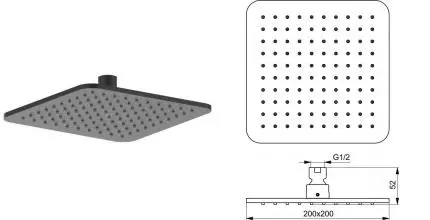 Верхний душ «Ideal Standard» B0024XG чёрный матовый Верхний душ «Ideal Standard» B0024XG чёрный матовый