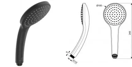 Ручная лейка «Ideal Standard» B9402XG чёрная матовая Ручная лейка «Ideal Standard» B9402XG чёрная матовая
