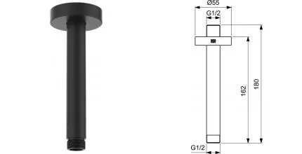 Кронштейн для верхнего душа «Ideal Standard» IdealRain B9446XG 18 чёрный матовый Кронштейн для верхнего душа «Ideal Standard» IdealRain B9446XG 18 чёрный матовый