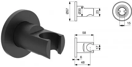 Держатель для душа «Ideal Standard» BC806XG чёрный матовый Держатель для душа «Ideal Standard» BC806XG чёрный матовый