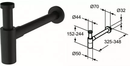 Сифон для раковины «Ideal Standard» T4441XG чёрный шёлк
