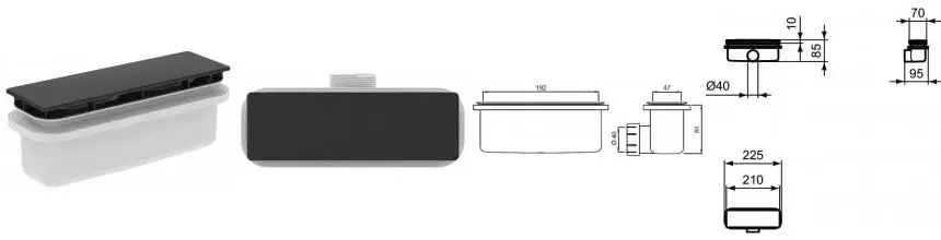 Сифон для поддона «Ideal Standard» UltraFlat New T4493V3 чёрный с пробкой