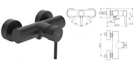 Смеситель для душа «Ideal Standard» Ceraline BC200XG чёрный матовый Смеситель для душа «Ideal Standard» Ceraline BC200XG чёрный матовый