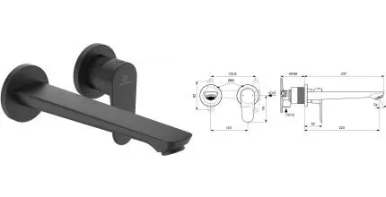 Смеситель для раковины «Ideal Standard» Cerafine O BD133XG чёрный матовый