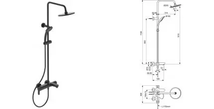 Душевая система «Ideal Standard» Cerafine O BC525XG чёрная матовая Душевая система «Ideal Standard» Cerafine O BC525XG чёрная матовая