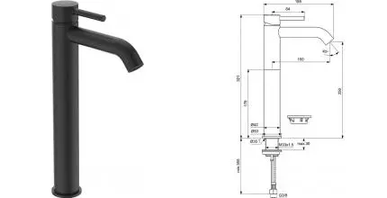 Смеситель для раковины «Ideal Standard» Ceraline BC269XG чёрный матовый