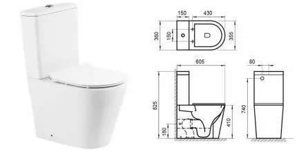 Унитаз компакт безободковый «Belbagno» Flay-R BB2149CPR/BB2149T белый (BB2111SC) с сиденьем дюропласт с микролифтом