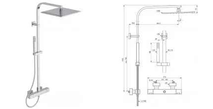 Душевая система «Ideal Standard» Ceratherm C100 A7542AA с термостатом хром Душевая система «Ideal Standard» Ceratherm C100 A7542AA с термостатом хром