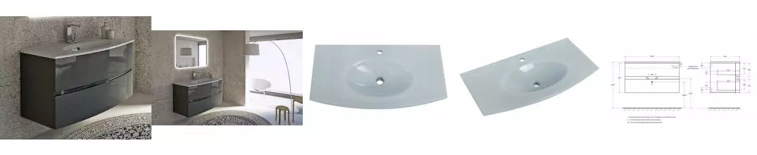 Тумба с раковиной «Cezares» Dalila 100 (Comfort 101/55 82416) подвесная Antracite Тумба с раковиной «Cezares» Dalila 100 (Comfort 101/55 82416) подвесная Antracite