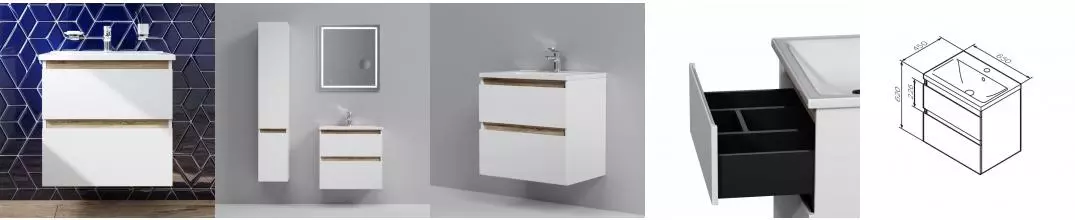 Тумба с раковиной «Am.Pm» X-Joy 65 (X-Joy 65/45) подвесная белая