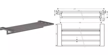 Полотенцедержатель с полкой «Hansgrohe» AddStoris 41751340 на стену шлифованный чёрный хром