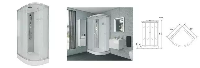 Душевая кабина «Niagara» NG-4312-14L 120/80 низкий поддон матовая/белая левая Душевая кабина «Niagara» NG-4312-14L 120/80 низкий поддон матовая/белая левая