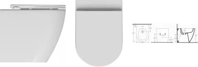 Приставной унитаз безободковый «Allen Brau» Reality 4.32004.20/4.32007.20 белый с сиденьем дюропласт с микролифтом белое