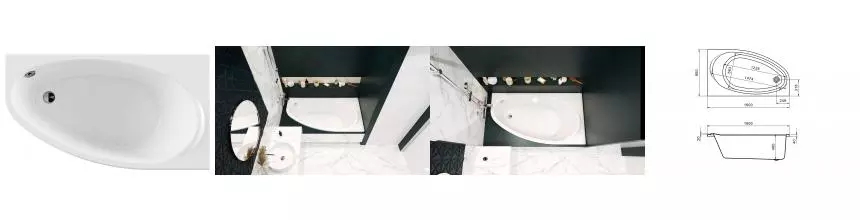 Ванна акриловая «Roca» Corfu 160/90 (248574000) без опор без сифона белая правая Ванна акриловая «Roca» Corfu 160/90 (248574000) без опор без сифона белая правая