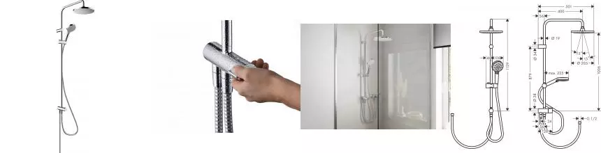 Душевая стойка «Hansgrohe» Vernis Blend 26272000 хром Душевая стойка «Hansgrohe» Vernis Blend 26272000 хром