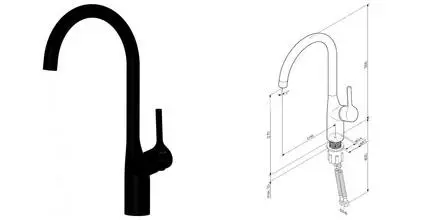 Смеситель для кухни с подключением к фильтру «Am.Pm» X-Joy F85B07722 чёрный