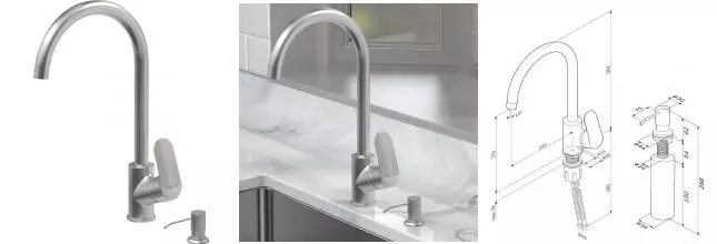 Смеситель для кухонной мойки «Am.Pm» Like F8007D11 сатин