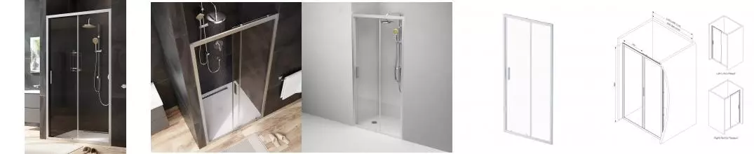 Душевая дверь «Am.Pm» Gem W90G-100-1-195MT 100/195 прозрачная/матовый хром универсальная