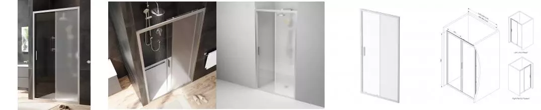 Душевая дверь «Am.Pm» Gem W90G-110-1-195MM 110/195 прозрачная-матовая/матовый хром универсальная