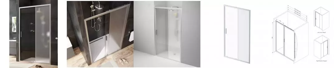 Душевая дверь «Am.Pm» Gem W90G-120-1-195MM 120/195 прозрачная-матовая/матовый хром универсальная