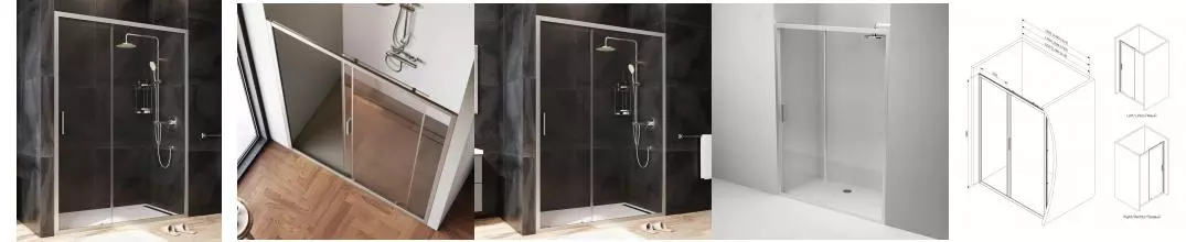 Душевая дверь «Am.Pm» Gem W90G-140-1-195MT 140/195 прозрачная/матовый хром универсальная