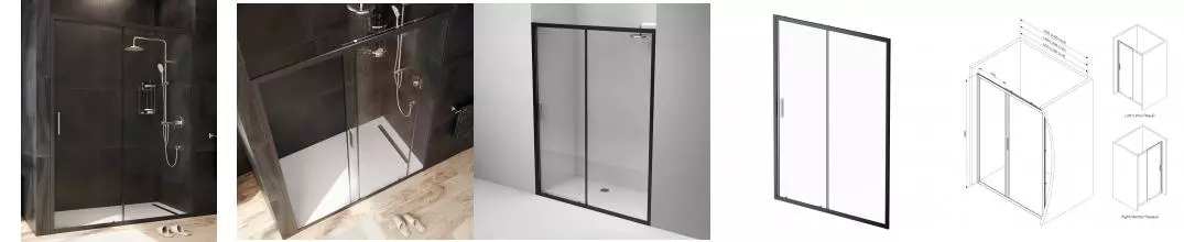 Душевая дверь «Am.Pm» Gem W90G-150-1-195BT 150/195 прозрачная/чёрная универсальная