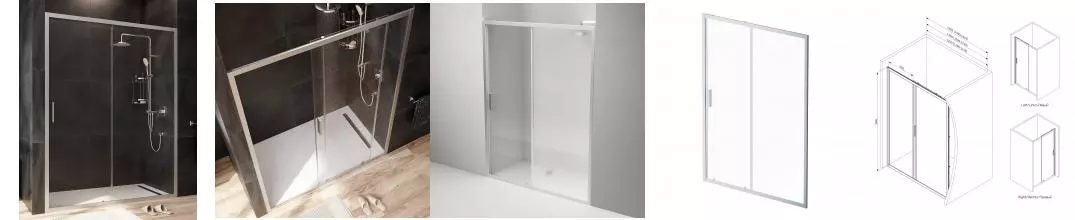 Душевая дверь «Am.Pm» Gem W90G-150-1-195MT 150/195 прозрачная/матовый хром универсальная