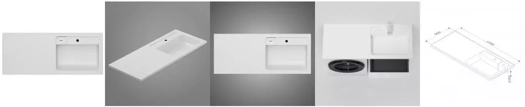 Раковина над стиральной машиной «Am.Pm» X-Joy 120/50 правая M85AWPR1201WG литьевой мрамор белая правая