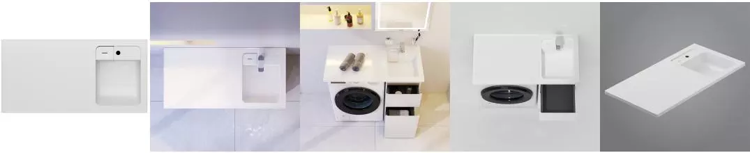 Раковина над стиральной машиной «Am.Pm» X-Joy 100/50 правая M85AWPR1001WG литьевой мрамор белая правая