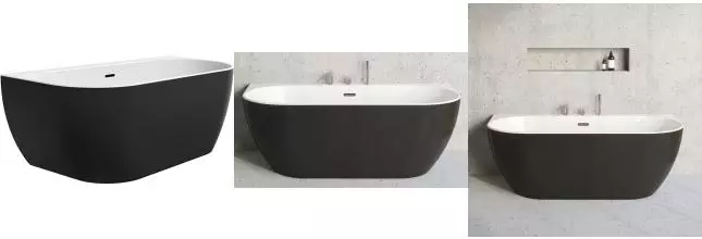 Ванна акриловая «Ravak» Freedom W 166/80 с ножками без сифона белая/чёрная Ванна акриловая «Ravak» Freedom W 166/80 с ножками без сифона белая/чёрная