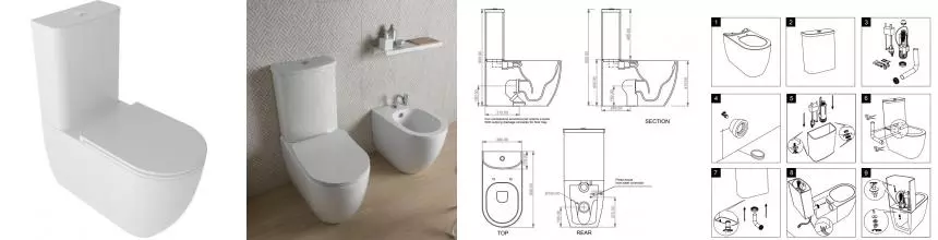 Унитаз компакт безободковый «GSG» Like LKMBL000P/LKCIMBL000 (LKCOPRSLTICRCN000) белый/глянец с сиденьем дюропласт с микролифтом Унитаз компакт безободковый «GSG» Like LKMBL000P/LKCIMBL000 (LKCOPRSLTICRCN000) белый/глянец с сиденьем дюропласт с микролифтом