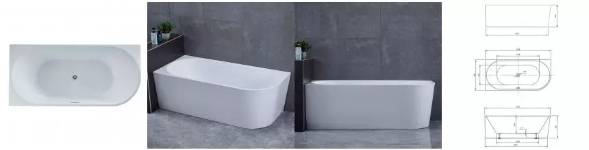 Ванна акриловая «Vincea» VBT-402-1700 170/80 с ножками с сифоном белая левая Ванна акриловая «Vincea» VBT-402-1700 170/80 с ножками с сифоном белая левая