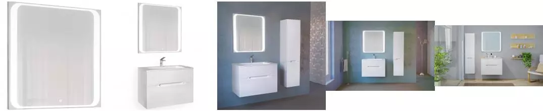 Зеркало «Jorno» Modul 80 с подсветкой белое